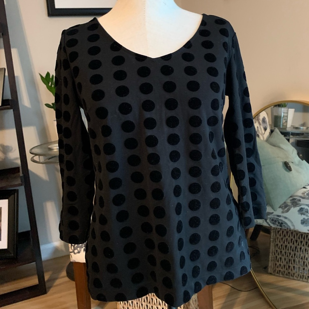Velvet polka dot shirt